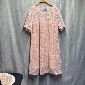 🇺🇸 In Every Story pink lace dress size 2X